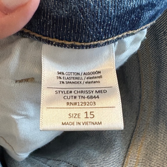 Carly Jean Los Angeles Distressed Blue Cropped Jeans Chrissy - Picture 4 of 4